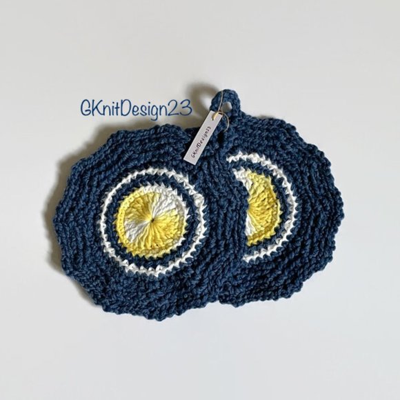 Crochet Pot Holders, Crochet Farmhouse Decor, Kitchen Decor, Housewarming Gift - Picture 1 of 8
